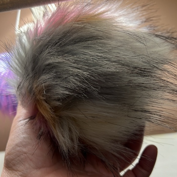 Fox Fur Pom Pom-3 colors 5”x5” extra large gorgeous poms for HANDBAG CHARMS - Picture 12 of 15